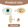 12Pcs Evil Eye Enamel Pin JEWB-FH0002-98-2