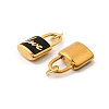 304 Stainless Steel with Crystal Rhinestone Enamel Pendants STAS-G358-09G-02-2