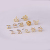 Brass Micro Pave Cubic Zirconia L-Shaped Nose Rings WGA70D4-22-3