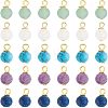 60Pcs Frosted Natural & Synthetic Gemstone Charms FIND-FH0004-55-1