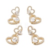 Heart Clear Cubic Zirconia Stud Earrings EJEW-M216-05G-3