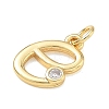Brass Micro Pave Clear Cubic Zirconia Charms KK-D289-66G-E-2