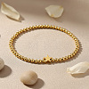 Minimalist Brass Star and Roound Beaded Stretch Bracelets for Women PJ3900-2