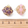 Natural & Synthetic Mixed Gemstone and Glass Seed Beaded Cluster Pendants PALLOY-MZ01334-3