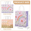 6Pcs 2 Colors Flower Printed Paper Gift Bags ABAG-TAD0001-02-3