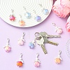12Pcs 6 Colors Glass Pearl & Alloy Pendant Decorations HJEW-YW00350-4