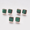 Synthetic Malachite Stud Earrings X-EJEW-F139-A01-1