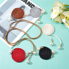 6Pcs 6 Colors Imitation Leather Braided Chain Belts with Imitation Pearl AJEW-CP0001-81-5