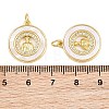 Brass Micro Pave Clear Cubic Zirconia Pendants CU-CBA9482-05G-01-3