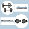 2 Pairs 2 Size 304 Stainless Steel Flat Round Stud Earrings for Men Women EJEW-AN0003-41-6
