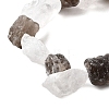 Natural Quartz Crystal and Smoky Quartz Beads Strands G-S386-C16-4