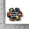 Autism Theme Silicone Focal  Beads SIL-G011-10F-3