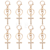 8Pcs Alloy Rhinestone Keychains KEYC-HY0001-41-1