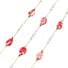 Handmade Stainless Steel & Natural Shell & ABS Plastic Pearl Beaded Link Chains SA-CBA6C37-02G-02-1