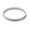 Egg Shaped 201 Stainless Steel Grooved Hinged Bangles STAS-G306-04P-2