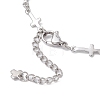 304 Stainless Steel Cross Link Chain Bracelet Making AJEW-JB01299-02-3