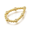 Rack Plating Brass Clear Cubic Zirconia Linking Rings KK-I716-26G-03-2