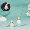 Natural Quartz Crystal Faceted Perfume Bottle Pendant 304 Stainless Steel Cable Chain Necklaces NJEW-WH0002-268E-4