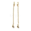 Brass Enamel ABS Imtation Pearl End with Chain KK-B129-27G-02-1