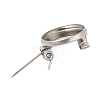 304 Stainless Steel Brooch Cabochon Settings STAS-E547-08A-P-3