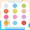 240pcs 12 Colors Plastic Button KY-CP0001-01-2