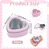 32Pcs Heart Shaped Iron Packing Boxes with Visible Window Lid CON-GO0001-17-2