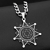 304 Stainless Steel Enamel Black Star Pendant Necklaces for Men WGCD56C-01-1