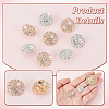 AHADERMAKER 16Pcs 2 Colors 1-Hole Alloy Rhinestone Shank Buttons BUTT-GA0001-17-3