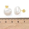 Brass & ABS Plastic Imitation Pearl Stud Earrings for Women PL-CBA760A-03B-G02-5