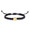 Alloy Heart with Letter Pattern Bead Braided Bead Bracelets FS-WGEB992-22-1