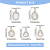 20Pcs 5 Style Alloy Rhinestone Pendants ALRI-FH0001-17-2