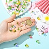 60Pcs 6 Styles Transparent Two Tone Spray Painted Glass Pendants PALLOY-YW00187-4