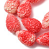 Synthetic Coral Dyed Carved Beads Strands SH-CBAE713-01B-3
