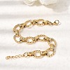304 Stainless Steel Link Chain Bracelets for Women Men BJEW-L720-02G-3
