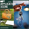 Alloy Enamel & Crystal Rhinestone & PU Leather Strap Keychain KEYC-YW00306-03-6