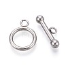 Non-Tarnish 304 Stainless Steel Ring Toggle Clasps STAS-A092-09I-P-1