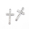 Latin Sideways Cross Brass Micro Pave Cubic Zirconia Links LS-ZIRC-E010-04P-1