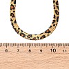 304 Stainless Steel Leopard Print Flat Snake Chain Necklaces for Women NJEW-A044-02A-G-5