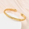 Braided Brass Cuff Bangles for Women BJEW-C157-01G-3
