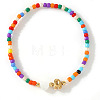 Colorful Round Glass Seed Bead Stretch Bracelets AO5283-1-2
