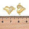 Brass Micro Pave Clear Cubic Zirconia Connestor Charms CU-CBAB3AD-02G-03-3