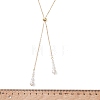 Adjustable Brass Cable Chain Lariat Necklaces NJEW-TA00229-4