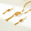 Iron Teardrop Tassels Earrings & Pendant Necklaces Set for Women AK6196-1