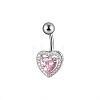 304 Stainless Steel Micro Pave Cubic Zirconia Belly Rings WG5C1DA-06-3