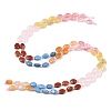 Cherry Quartz Glass & Synthetic Agate & Natural Red Jasper & Rose Quartz & Lemon Jade & Red Aventurine Beads Strands G-Z135-A13-3