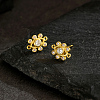 Brass Flower Stud Earrings MI5248-2