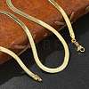 4mm Rack Plating Brass Flat Snake Chain Necklaces for Women Men MAK-L044-14G-1