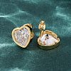 Brass Cubic Zirconia Stud Earrings for Women EJEW-F418-09G-5