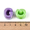 UV Plating Opaque Acrylic European Beads OACR-M027-03G-4