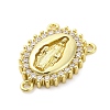 Brass Clear Cubic Zirconia Virgin Mary Chandelier Component Links KK-D325-07G-01-2